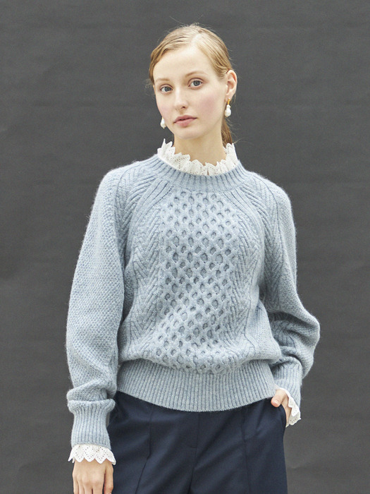 CABLE SWEATER_BLUE