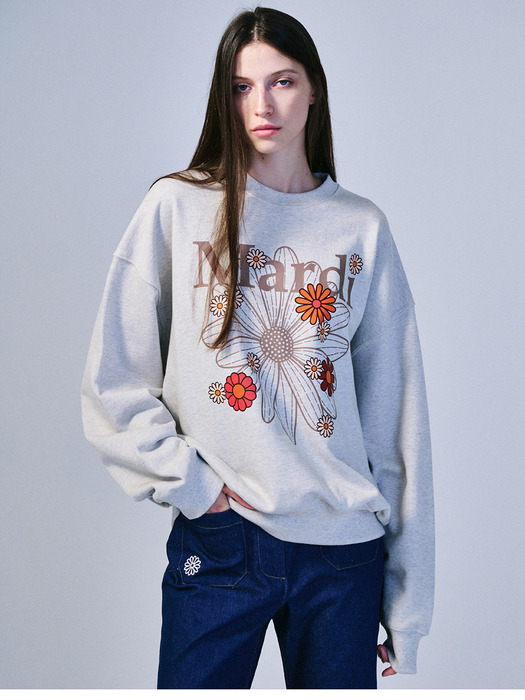 SWEATSHIRT FLOWERMARDI BLOSSOM_OATMEAL TAUPE