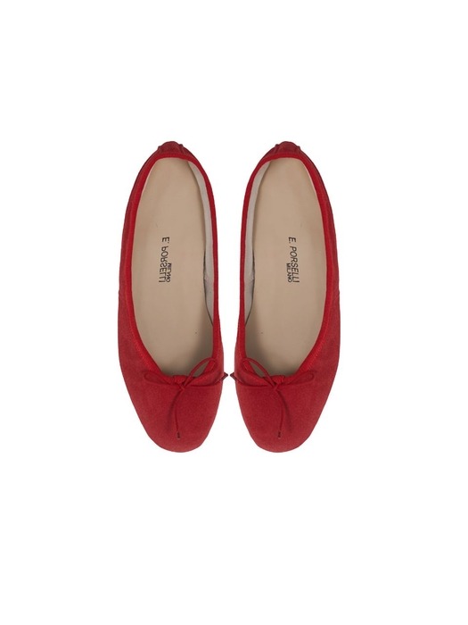 Porselli Suede Leather Flat shoes_Red