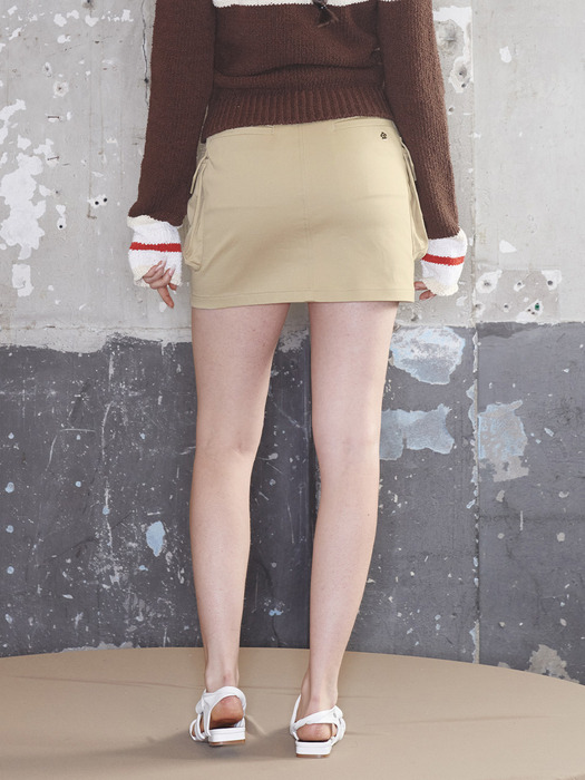 JOEL Cargo Mini Skirt Beige