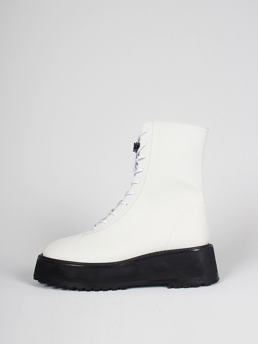 Zunnie platform vegan laceup boots_white