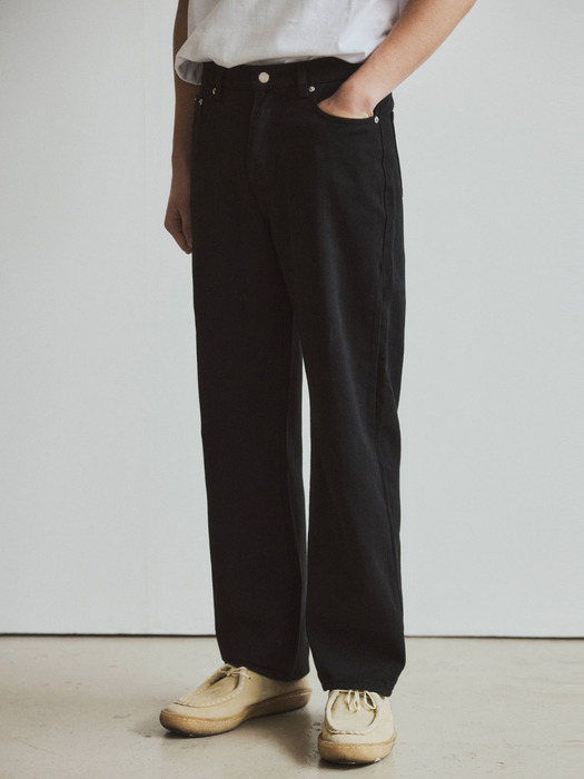 Twill Semi Wide Cotton Pants(3color)