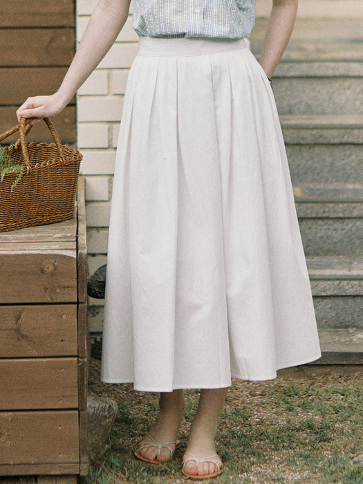 Jane Flared Skirt - White