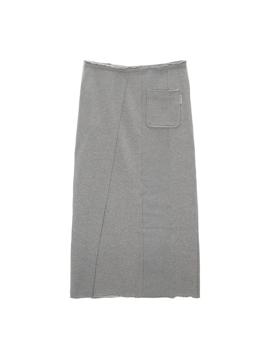 SLIT POINT MAXI SWEATSKIRT IN GREY