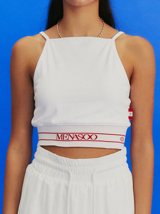 MENASOO KNIT STRAP SLEEVELESS TOP_WHITE