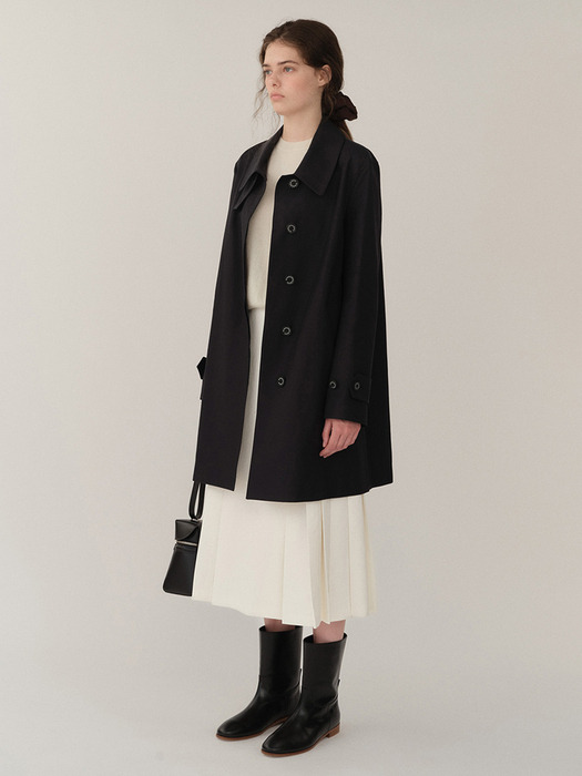 Palatina Cotton Trench Coat Dark-Navy