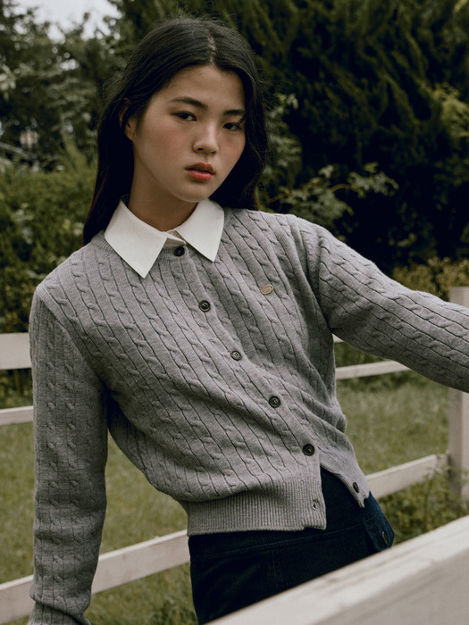 [5차리오더] glow knit cardigan 208 (melange gray)