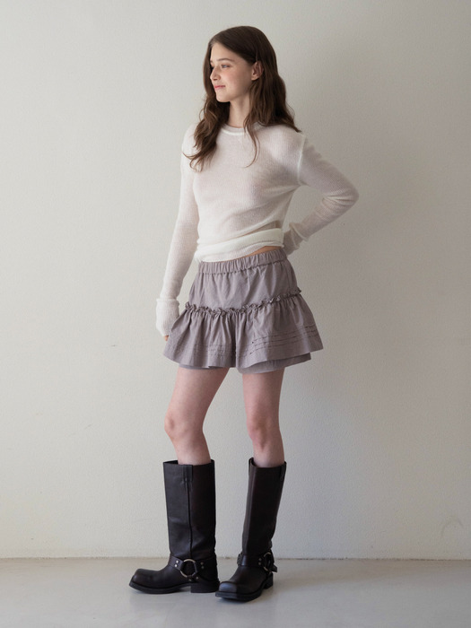 Frill Banding Mini Cancan Skirt _2 Colors