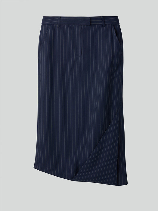 ASYMMETRIC LONG SKIRT (DARK NAVY)