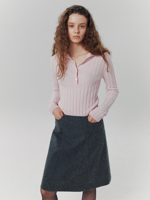 Nora Buttoned Knit in Petal Pink