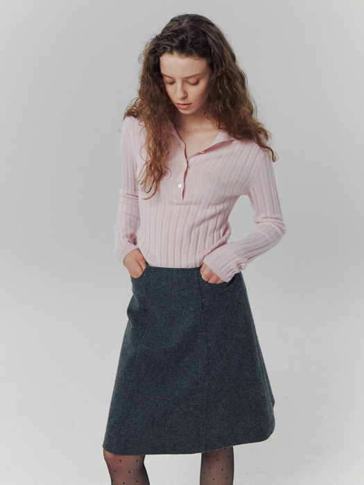 Nora Buttoned Knit in Petal Pink