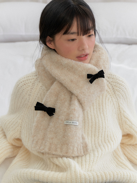 [+리본브로치] cloud boucle muffler