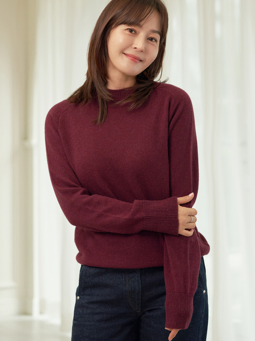 CASHMERE 100% MOCK-NECK SWEATER [3COLORS]