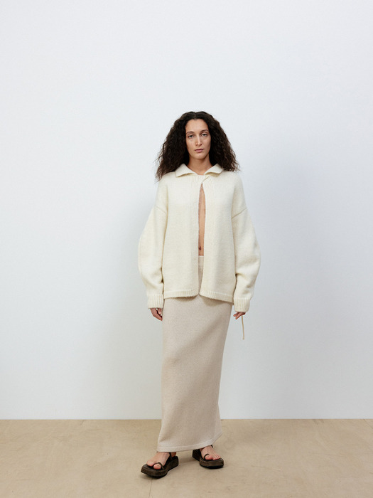 DOLMAN SLEEVE KNIT JACKET [IVORY]