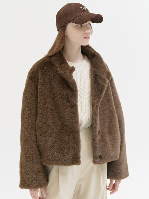 24WN fur crop jacket [CH/BR]