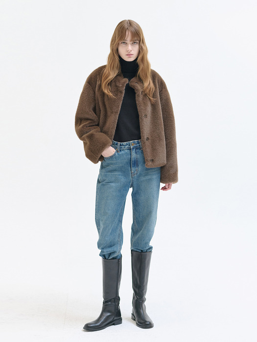 24WN fur crop jacket [CH/BR]