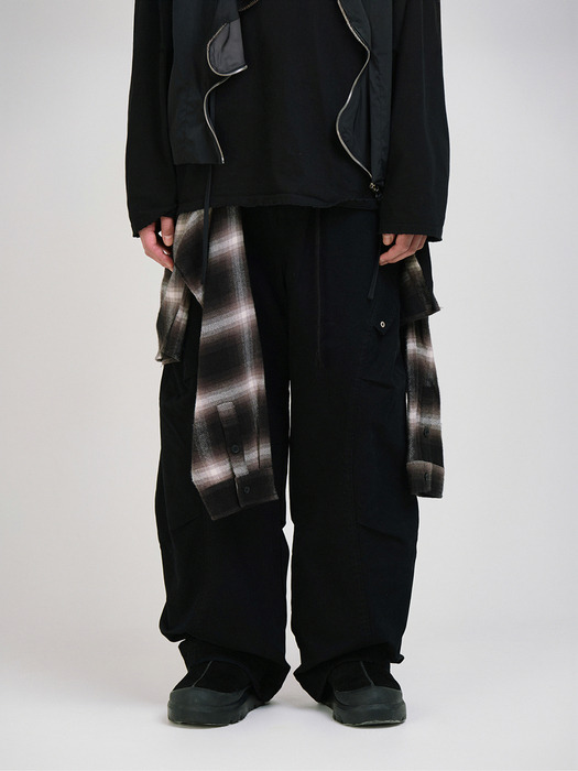 CHECK WRAP DETACHABLE PANTS_BK