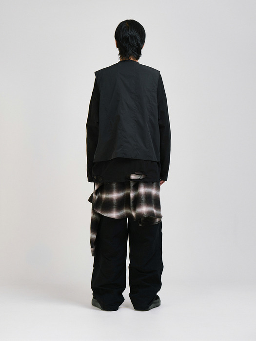 CHECK WRAP DETACHABLE PANTS_BK