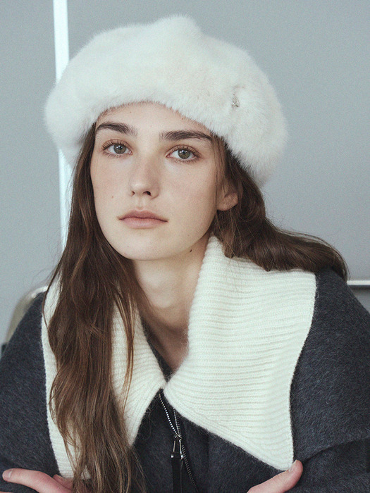 Milky fur beret_3color