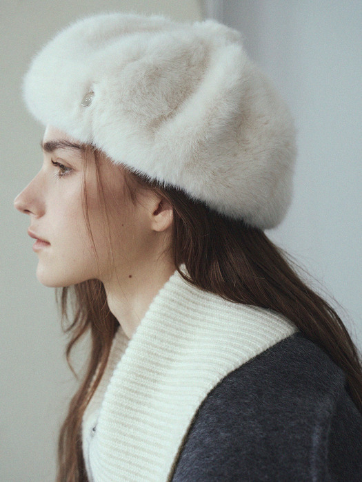 Milky fur beret_3color