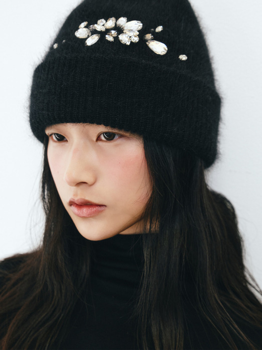 ANGORA JEWEL BEANIE_TT4W713BK