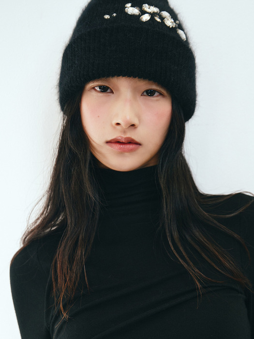 ANGORA JEWEL BEANIE_TT4W713BK