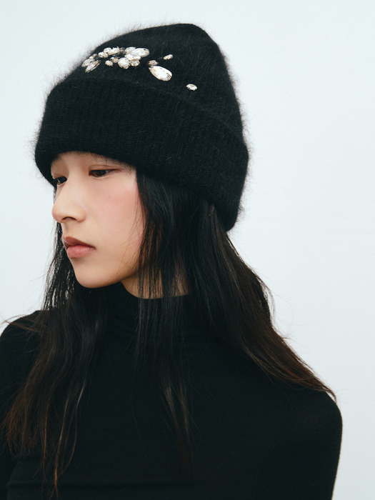 ANGORA JEWEL BEANIE_TT4W713BK