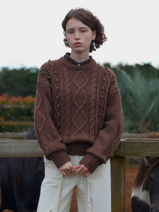 BUZZI BULKY KNIT [BROWN]