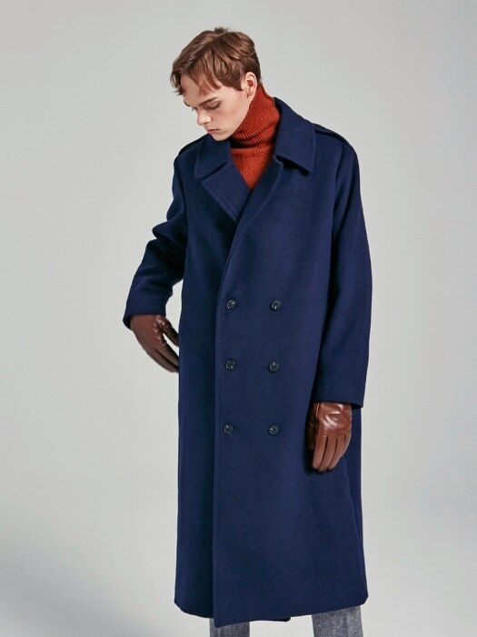 NORMAL DOUBLE BUTTON COAT_NAVY
