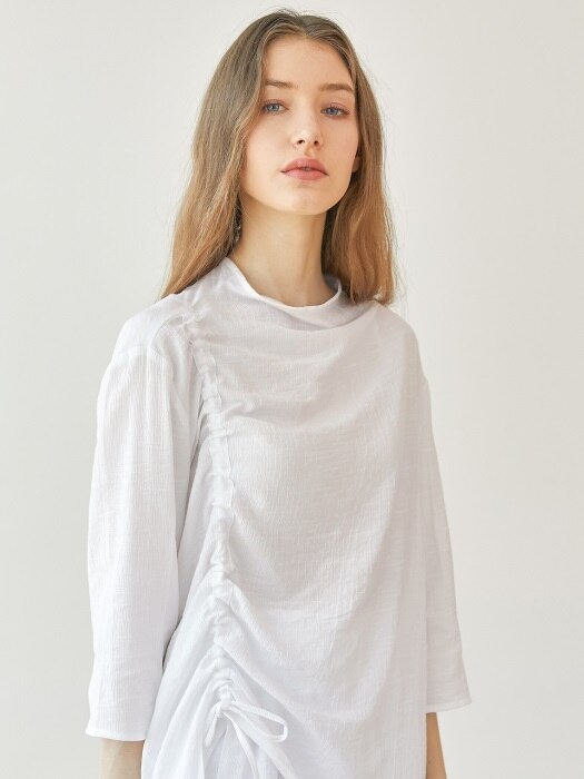 [단독]Shirring blouse - White