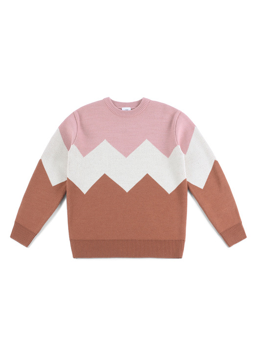 ALPS KNIT (PINK-BROWN)