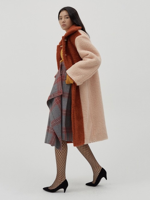 Reversible Faux-shearling oversized coat [rustic orange]