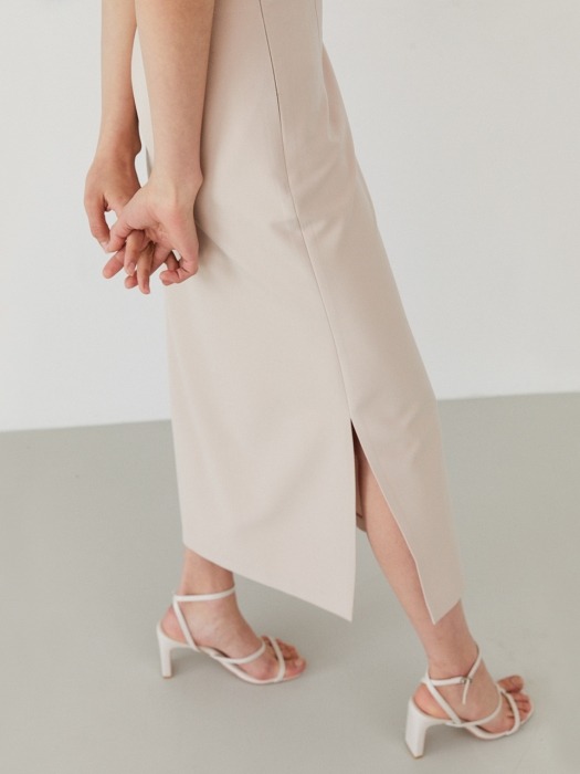 slit skirt-beige