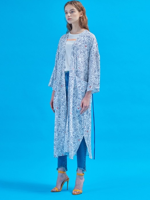 Journey long robe [Tinted blue]