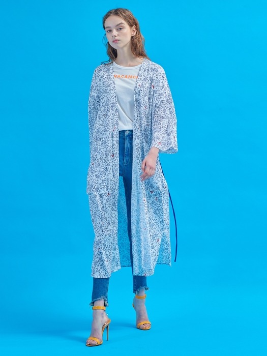 Journey long robe [Tinted blue]