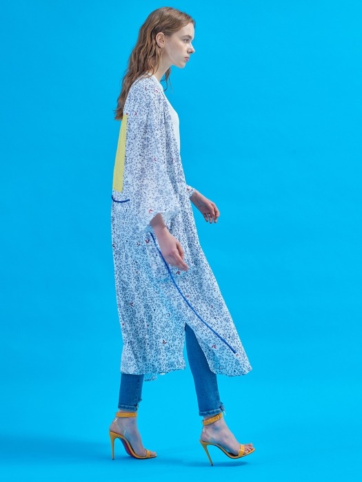Journey long robe [Tinted blue]