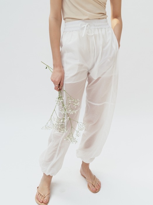 STRING JOGGER PANTS (white)