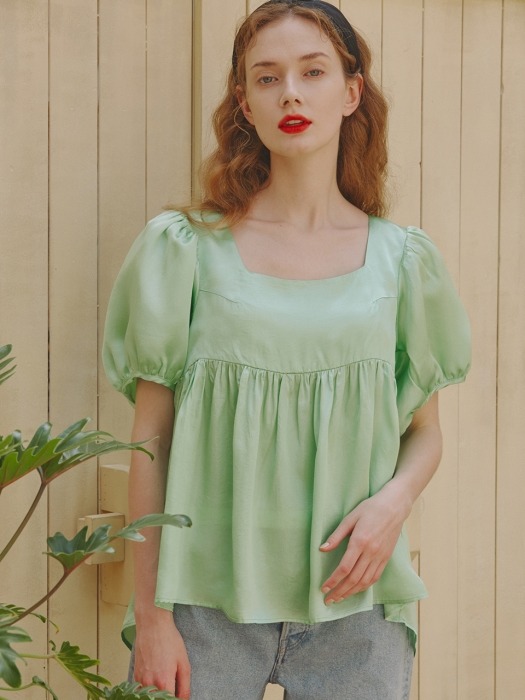 Marie Puffy Sleeves Top_Mint