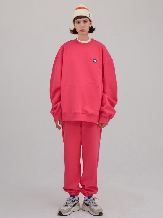 Stone logo sweatshirt Pink