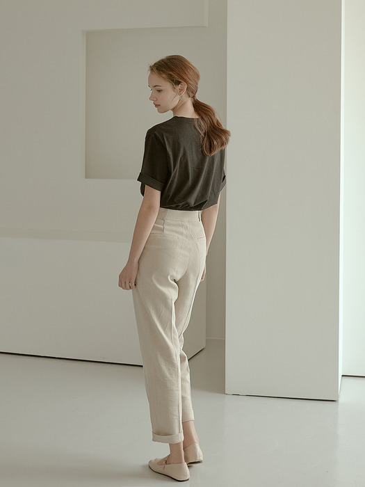 linen pin tuck pants[beige]