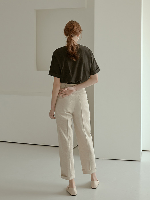 linen pin tuck pants[beige]