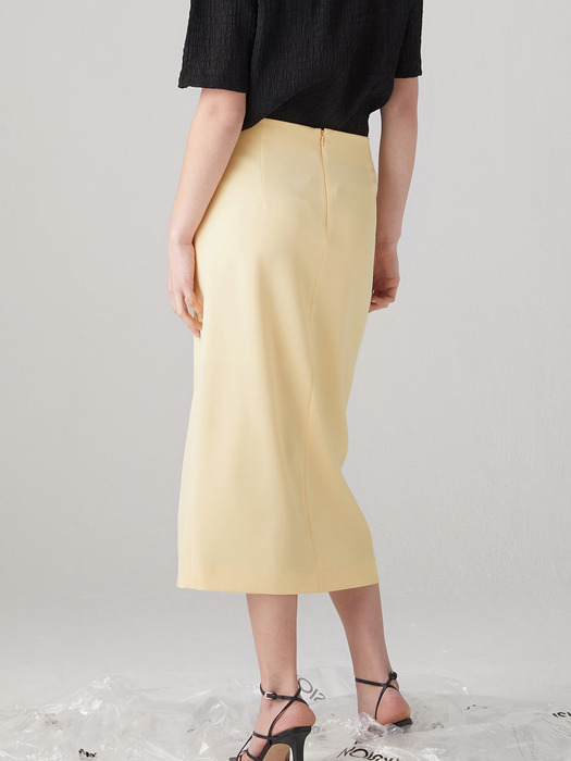 Knotted wrap skirt - Yellow