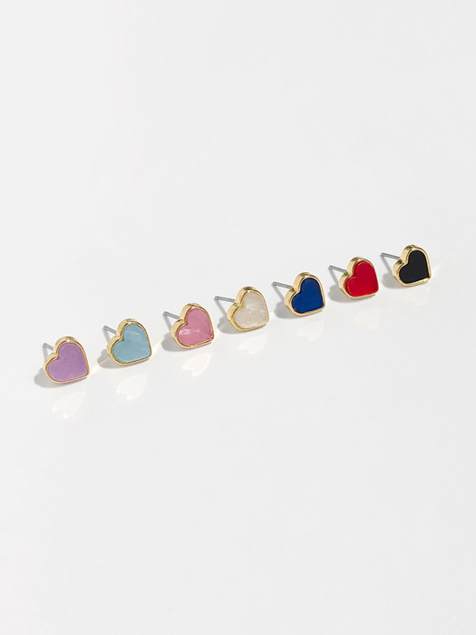 daily heart earrings (7colors)