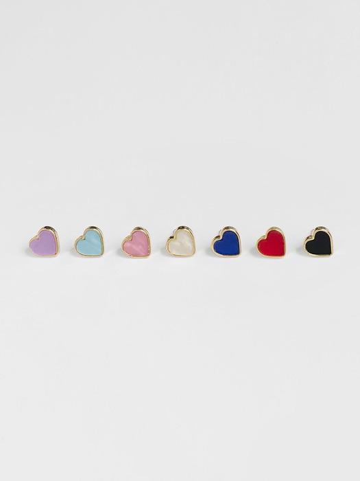 daily heart earrings (7colors)