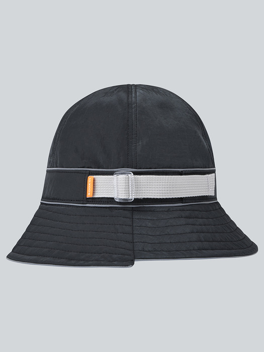 REFLECTIVE PIPING BUCKETHAT CHARCOAL