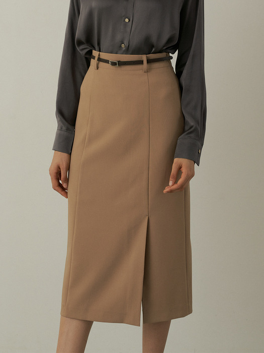 comos401 H-line basic skirt (beige)