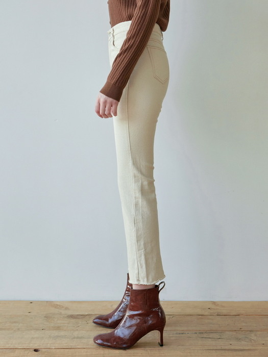 SEMI BOOTCUT ECRU PANTS_OATMEAL