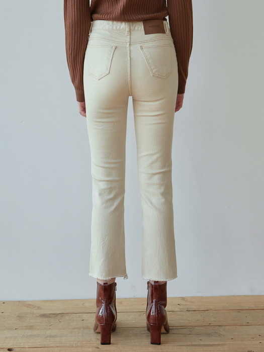 SEMI BOOTCUT ECRU PANTS_OATMEAL