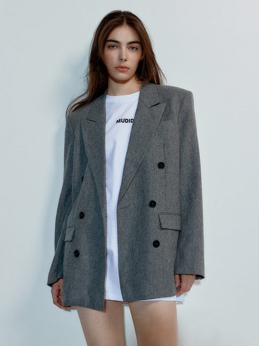 Overfit double jacket 003 Gray
