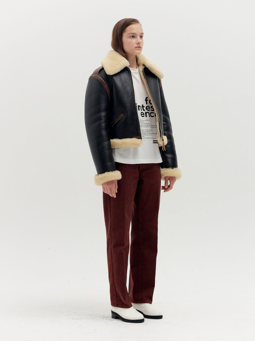 QUYEN Short Shearling Jacket - Brown